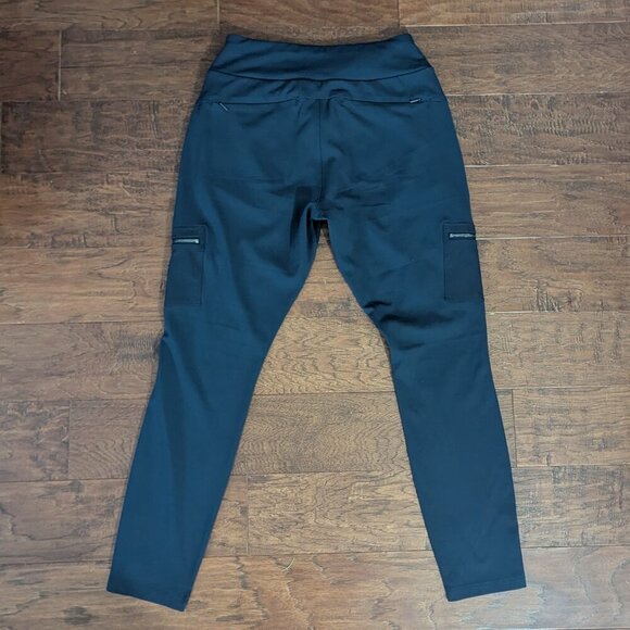 Athleta Headlands Hybrid Cargo Pants Navy Size 10 High Rise Zip Pocket - Picture 4 of 9